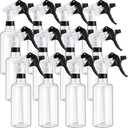 Eccliy 12 Pcs 16 Oz Plastic Spray Bottle, Adjustable Empty Reusable Sprayer for Cleaning, Planting, Water, Bathroom and Kitchen, BBQ, Commercial and Residential (Black,Clear)