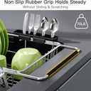 JASIWAY Dish Drying Rack in Sink, Expandable Stainless Steel Dish Drainers for Kitchen Counter, Dish Dryer Rack for Inside Sink, Over The Sink Dish Racks with Utensil Holder, Silver