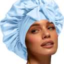 Silk Bonnet for Women, Satin Bonnet for Sleeping, Large Sleep Cap with Elastic Tie Band for Curly Hair