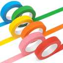 Colored Masking Tape Painters Tape 1 Inch, 6 Rolls (990 Feet) Rainbow Painting Tapes for Art Craft Scrapbook DIY Colored Coding Drawing Labeling, 6 Vibrant Colors