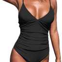 CUPSHE Women's One Piece Swimsuit Tummy Control V Neck Bathing Suits XL