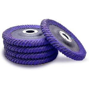 WA 5PACK - 4" x 5/8" Premium Curved Zirconia/Ceremic 60# Flap Discs, Angle Grinder Sanding Discs, Grinding Wheels for Stainless Steel/Metal, Fillet Weld, Curved Edge (Grit 60)