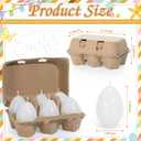 Conelist White 6-Pack Easter Egg Candles with Egg Cartons,Faux Chicken Eggs Candle for DIY Spring Displays Easter Party Decorations Home Supplies House Warming Gifts (Classic)