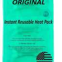 HEAT WAVE Instant Heat Packs Medium (59)- Medical Grade Reusable Green 1-Pack Fast and HOT - Made in USA for Muscle Aches, Back, Arm, Shoulder, Pain Relief, Warmth on the Go; Heating Pad Click Heat