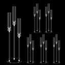 6 Set 3 Arms Acrylic Candelabra Centerpieces for Wedding Table Decorations,30.7" Clear Candlesticks Holder with Acrylic Shade for Valentine's Day Dinner Party Fireplace Decor Fit LED Candle