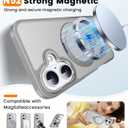 360 Spin Magnetic Stander for iPhone 17 Case [Compatible with Magnetic] [Built-in Kickstand] Mil-Grade Protective, Matte Non-Slip for iPhone 17 Phone Case(Gray)