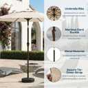 Patio Umbrella, 2 Tier Outdoor Table Umbrella, Large Vented Market Umbrellas with Push Button Tilt and Crank, 8 Sturdy Ribs for Backyard, Deck, Pool, UPF50+ UV Protection