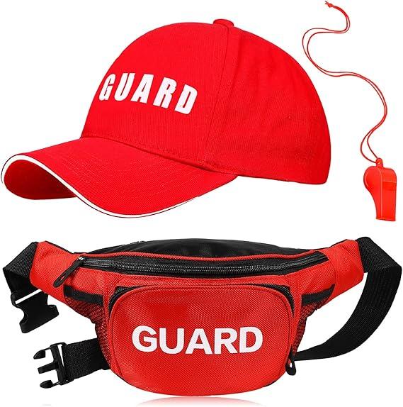Tarpop Costume Set Including Red Hat, Fanny Pack, and Whistle with Lanyard for Cosplay Party