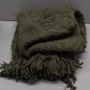 BATTILO HOME Olive Green Chenille Throw Blanket for Bed, Knit Throw Blanket,Super Soft Warm Home Decor Throw Blanket with Tassels for Couch,Sofa and Living Room,50" x 60"