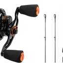 KastKing Zephyr Baitcasting Reels Bait Finesse Fishing Reel, Drag Clicker Version,Left Hand Bait Finesse Casting Reel, KastKing Spartacus II Twin Tip Fishing Rods, Cast - 7'1" - M Power - Fast
