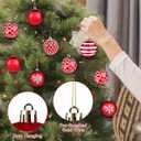 Christmas Ornaments Balls - 30PCS 2.4 Inch Shatterproof Plastic Christmas Balls Sets, Red Small Christmas Tree Ball Hanging Ornaments for Holiday Wreath Party Christmas Tree Decor (F)