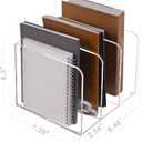 YUXUN Acrylic Desk File Organizer - 3 Section Vertical File Folder Rack, Clear Desktop Sorter for Home/Office/Classroom, Holds Magazines, Binders, Notebooks, Envelopes & Documents