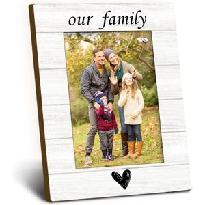 Families Photo Frame 4x6, Family Gifts for Mom Dad Mothers Fathers Day Wooden Picture Frame, Housewarming families reunion Gifts for New Home, Our Family Decorative Frames for Table Desk Decor