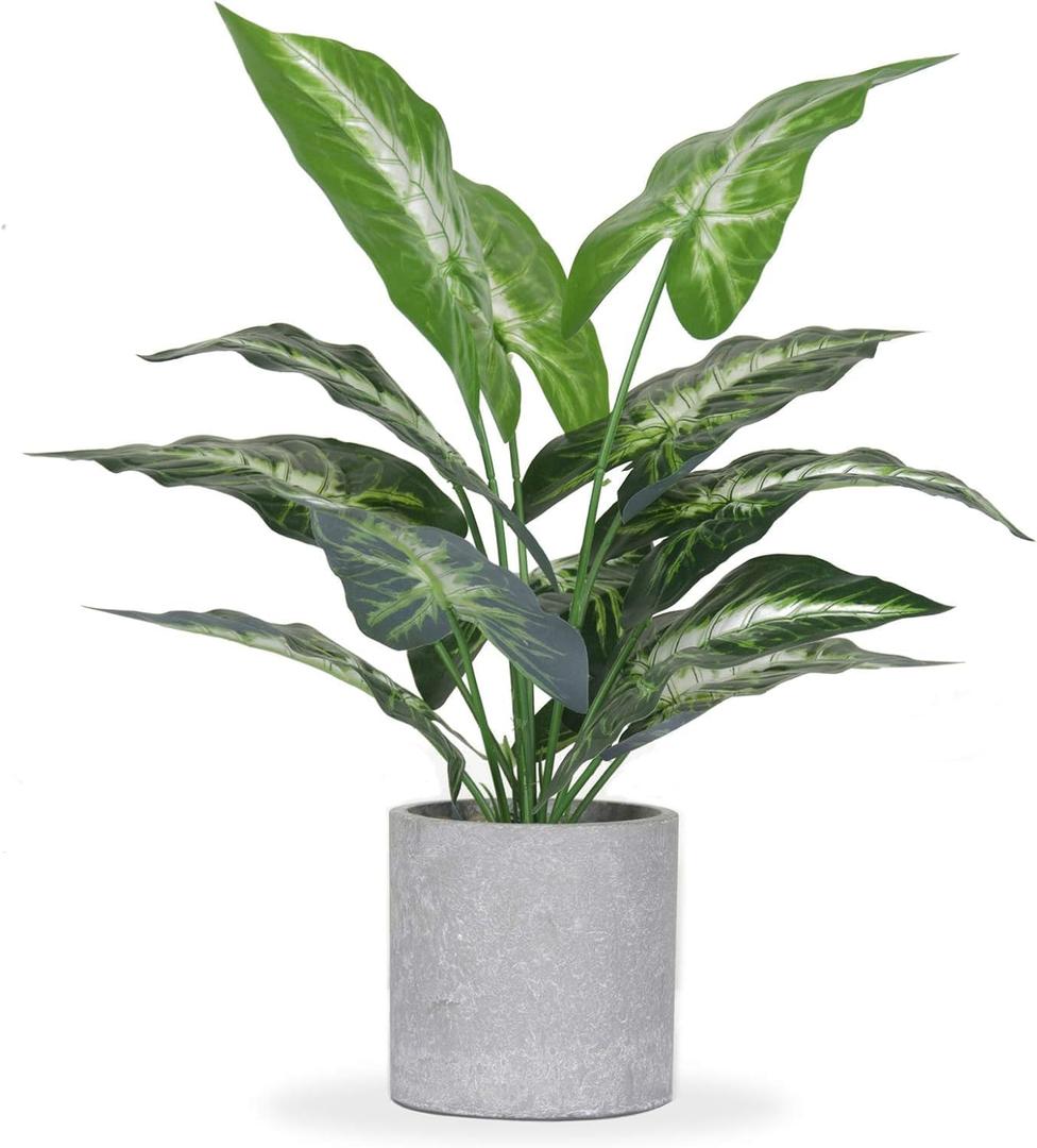 16" Small Fake Plants Artificial Tropical Faux Plants Indoor for Office Desk Shelf Bathroom Home Decor
