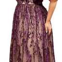 Women's Big Size Dresses Short Sleeve V-Neck Long Dress Party Dinner Hostess Dresses
3XL