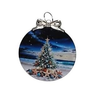 Seaside Christmas Tree Stained Glass Christmas Ornament Unique Hanging Ornaments for Christmas Tree Decorations  Holiday Keepsake Present Exchange Idea