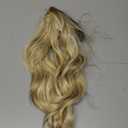 KooKaStyle Invisible Wire Hair Extensions with Transparent Headband Adjustable Size 4 Secure Clips Long Wavy Secret Wire Hairpiece 10H24#Dirty Blonde Mixed Bleach Blonde 16 Inch for Women