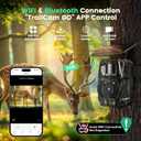 MAXDONE Solar Trail Camera WiFi Bluetooth - 64MP 4K Game Camera with 5200mAh Rechargeable Battery, 0.1s Trigger 65ft Night Vision, IP66 Waterproof Trail Cam with 32GB TF Card for Outdoor Backyard