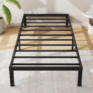 Cieemine 12 Inch Twin XL Size Bed Frames, Heavy Duty Metal Bed Frame Twin XL, No Box Spring Needed, Easy Assembly, Noise-Free, Black