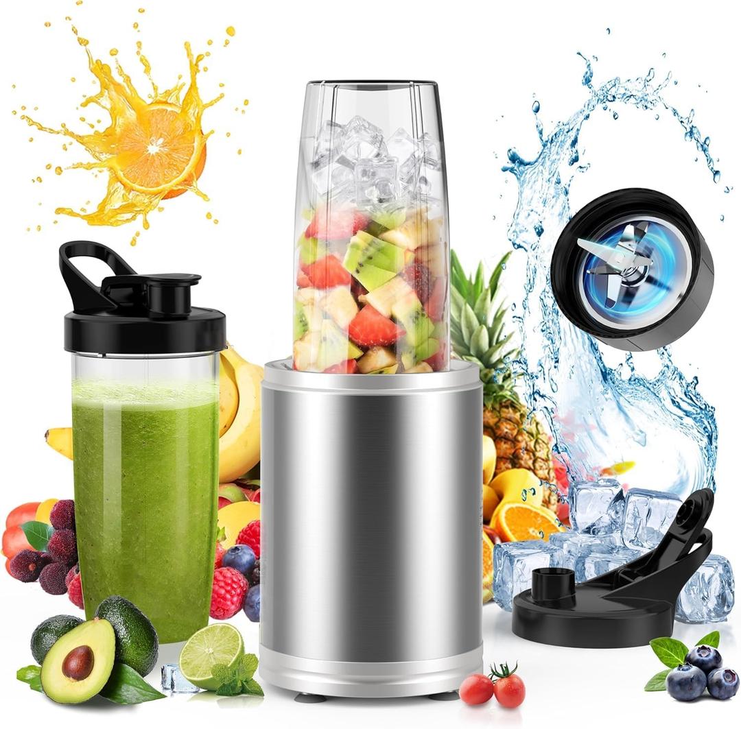 Smoothie Blender 1300W Blenders for Kitchen Portable Personal Blender for Shakes and Smoothies with 2 * 27Oz To-Go Cups & Lids Ice Crushing Smoothies Maker&Frozen Drinks Countertop Mixer Large