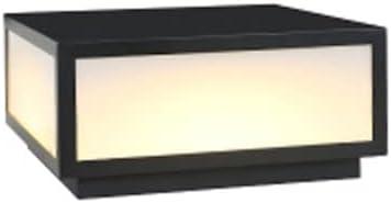 SLAWA Outdoor Post Caps Light With Pier Mount Base Column Cap Lamps Black Waterproof Pole Lantern Light Fixture Square Exterior Pillar Lamp Outdoor Lighting Aluminum Landscape Light For Path Lawn Yard (50cm)