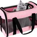 top tasta cat Carrier Large Dog Cat Carriers Puppies up to 30Lbs, Big Dog Carrier Soft Sided, Collapsible Travel Puppy Carrier (X-Large, Pink)