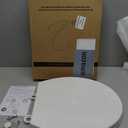 Round Toilet Seat Slow Quiet Close Seat Cover Fit Standard Round Toilet White Toilet Seat with Metal Inserts Easy to Install, Non-slip Seat with Rubber Bumpers Provides Comfort Relieves Pressure Point