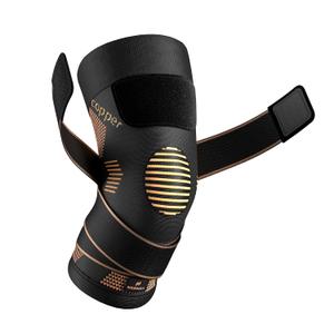 NEENCA Copper Knee Brace with Straps for Women/Men, Knee Compression Sleeve for Knee Pain, Arthritis, ACL, Meniscus Tear, Joint Pain Relief. Knee Support for Running, Workout, Weightlifting - Single, XXL