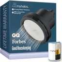 MyHalos Filtered Shower Head for Hard Water Filter - High Pressure, Removes Chlorine - Shower Head Filter for Hard Water Softener Showerhead, Easy Install, For Hair & Skin, Filtering (Black)