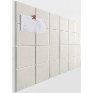 Cork Board 24 x36 Alternative - 6 Pack Felt Wall Tiles with Safe Removable Adhesive Tabs, Cork Boards for Walls Cork Board for Home Office Pin Board Tack Board - Beige