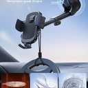 Lamicall Car Phone Holder Mount [3-in-1 Military-Grade Suction Cup] 360 Rotation Phone Holders for Your Car [Metal Hook] Cell Phone Car Mount Dashboard Vent Windshield for iPhone 17 16 All Smartphone (Black)