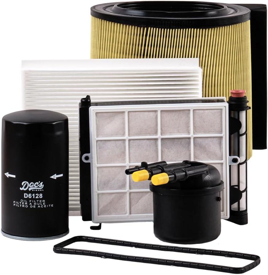 Doc's Diesel Filter Combo Kit DFD4625+D6128+DPA10580+D3806 | Compatible with Ford 6.7L Powerstroke F250, F350, F450 2017-2019 | Replaces FD4625, FL2051, FA1927, FP79