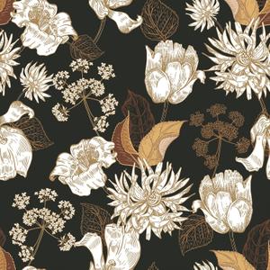 WESTICK Dark Moody Flower Wallpaper 17.5"x100" Self Adhesive Waterproof for Bedroom Cabinets Walls Vintage Botanical Wallpaper