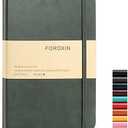 Pack of 2 foroxin Journal notebook (A5-Lined, Dark Green),192 Pages, Medium 5.7X8.3 inches - 80 gsm Thick Paper, Hardcover