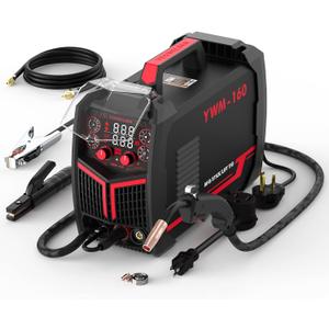 YESWELDER Gas Gasless 160A multiprocess MIG WelderFlux Cored/MIG/Lift TIG/Stick ARC Welder 4 in 1 Welding MachineSynergic Control 110V/220V Dual Voltage