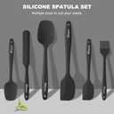NileHome Silicone Spatula Set, 6 Pieces Food Grade Kitchen Utensils with Silicone Brush Heat Resistant BPA-free Rubber Spatula for Scraping, Baking, Cooking, Mixing