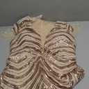 Women 1920s Plus Size Formal Dress Tassels Sleeve Sequins Gatsby Maxi Evening Gown(Champagne,L)