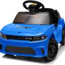 Licensed Dodge Electric Ride on Car for Kids, Ride on Toy for Toddler Aged 1-3 w/Music & Horn - Blue, 39.37 inches x 24.8 inches x 25.59 inches