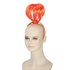 Yan Dream Straight Orange Wig Orange Headband Wig Cosplay Party