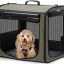 Dog Car Carrier Light Weight, Dog Carrier for Car Easy to Assemble, Dog Car Crate Portable and Breathable, Foldable Pet Carrier for Both Indoor and Outdoor Use, Dog Travel Crate with Curtain Green (L(2417.720.5in))