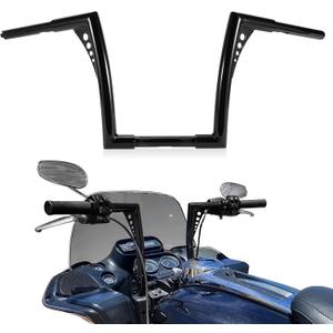 Ape Hangers for Motorcycle Handlebar - Ohhmoto 1-1/4" Diameter Sportster Handlebars Bar Compatible with Road King Glide Softail Slim Dyna XL 883 1200 Breakout Fat Boy 1984-2024,12" Rise Black