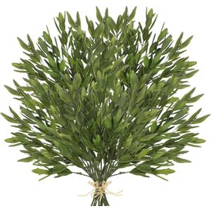 5 Stems Artificial Fall Greenery  14.6" Olive Leaf Stems for Autumn Floral Arrangements, Thanksgiving Centerpieces, Fall Decor Bouquets, Olive Green