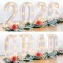 Graduation Decorations 2025 - 8 Light Up LED Marquee Letters "GRAD 2025" - Class of 2025 Ornaments Sign for Kindergarten Middle School Centerpiece Party Decorations