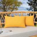 Kevin Textile Pack of 2 Outdoor Waterproof Pillow Covers Decorative Farmhouse Throw Pillow Covers Couch Pillow Covers Spring for Patio Tent Bed Sofa Living Room 12x20 Inch Sunflower Yellow