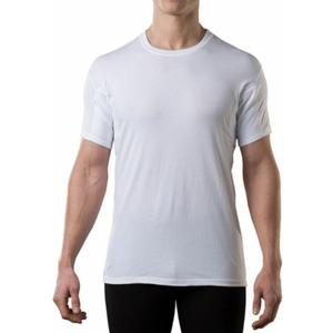 Men's Sweatproof Undershirt | Cotton Crew Neck | Original Fit | with Sweat Pads (Medium, White)