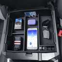 EDBETOS Full Center Console Organizer Compatible with 2023 2024 Ford F250 F350 F450 F550 Super Duty Insert Tray Accessories Armrest Box Secondary Storage Box, Original Tray Can be Placed on top