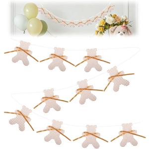 5 x Teddy Bear Banner,Baby Shower Decorations -We Can Bearly Wait Garland,Neutral Boho Bear,Cute Teddy Bear Birthday Decor for Nursery,Gender Reveal Party Supplies,Photo Props Easter Day Gifts