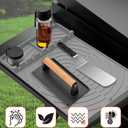 2 x Silicone Grill Mat for Blackstone Grill Accessories, Heat Resistant Griddle Tools Mat with Drip Pad, BBQ Spatula Mat for Outdoor Grill and Kitchen Counter, gray