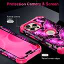 Hekodonk for iPhone 16 Pro Max Case,Glow in The Dark Three Layer Heavy Duty Shockproof Protection Hard Plastic+Soft Silicone Full Body Drop Protective Case for Apple iPhone 16 Pro Max,Golden Pink