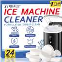 Ice Machine Cleaner Maker and Descaler - 24 Ice Maker Cleaner Tablets Compatible with All Major Brands, Nickel Safe Descaler Countertop Portable Commercial Icemaker Cleaning Solution